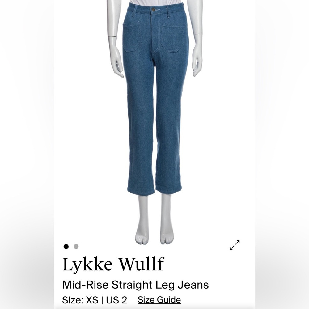 Lykke Wullf Blue Mid-Rise Cropped Straight Jeans